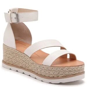 Dolce Vita White Textured Wedge Sandals